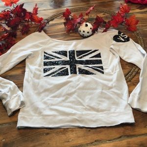 Victoria’s Secret sequined British flag sweatshirt